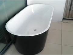 Bañera de baño de remojo de pie libre con barra de agarre Cabeza de ducha y respaldo