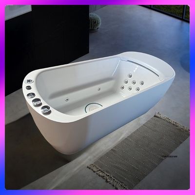 una sola bañera de 1700 mm sola L-8401 Con LED cascada de cuello ancho
