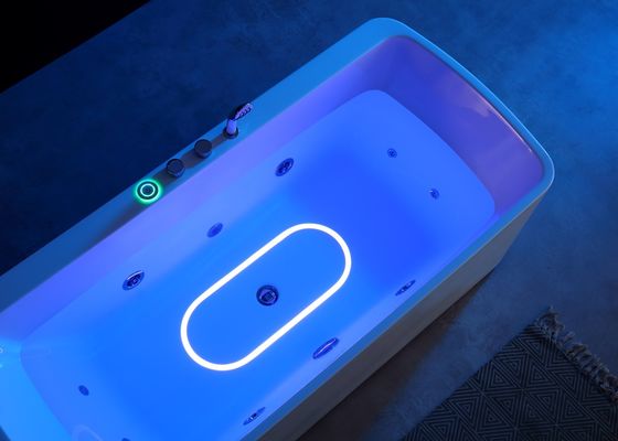 Una bañera de masaje acrílica con luz de fondo LED con bomba de masaje de 1,0 HP