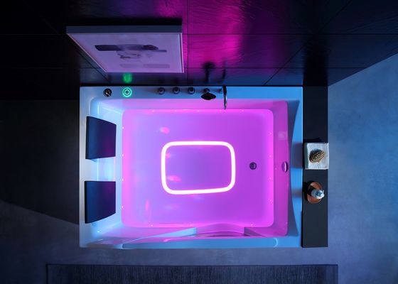 Ladodo Luxury doble bañera rectangular con una pieza de luz LED de fondo