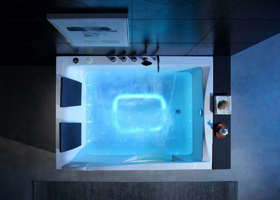 Ladodo Luxury doble bañera rectangular con una pieza de luz LED de fondo