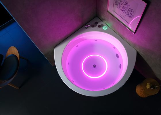 Premium Ladodo E-8005B bañera de masaje de esquina con luz LED de música de cascada