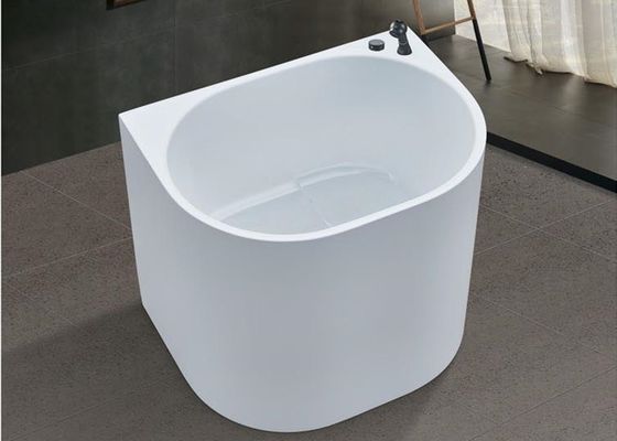 Mini bañera blanca de 800 mm con borde delgado para baño estrecho