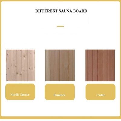 Sala de sauna con música Bluetooth para 3 personas con un banco en el interior