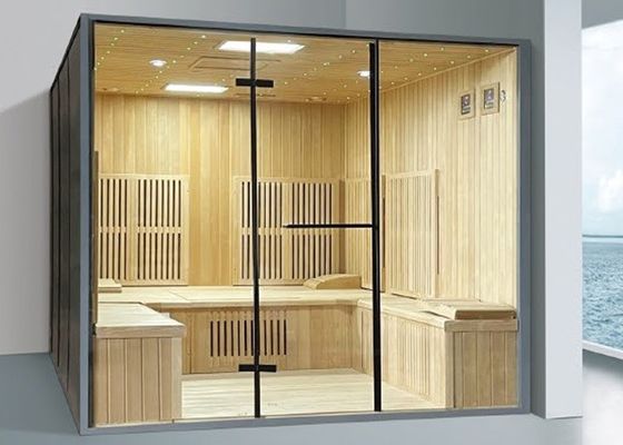 6 personas Sala de sauna de infrarrojos Madera de cigüeña soportada por personalización
